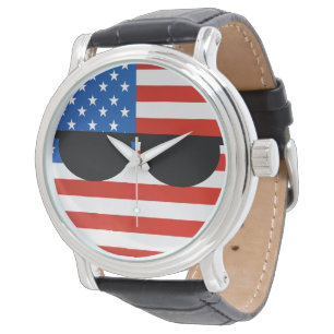 Het grappige Neigen Geeky de V.S. Countryball Horloge