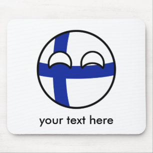 Het grappige Neigen Geeky Finland Countryball Muismat