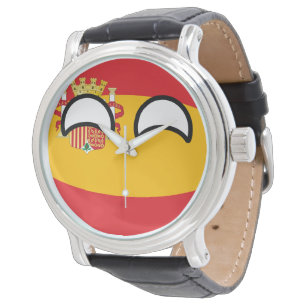 Het grappige Neigen Geeky Spanje Countryball Horloge