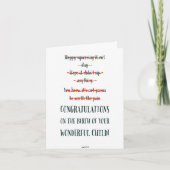 Het grappige Nieuwe Baby "nagelde het" Kaart (Voorkant)