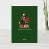 Het grappige Ontwerp van Kerstmis van Sasquatch de Feestdagen Kaart (Achterkant)