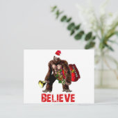 Het grappige Ontwerp van Kerstmis van Sasquatch de Feestdagenkaart (Staand voorkant)