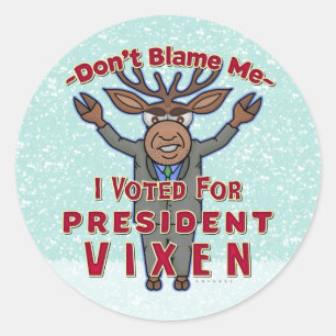 Het grappige Politieke Rendier van Vixen van het Ronde Sticker