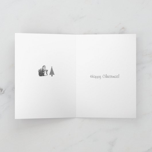 het grappige santa van het Kerstmisgedicht en art. Feestdagen Kaart (Binnen)