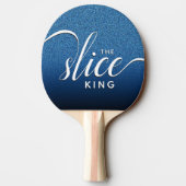 Het grappige script van de Slice King Blue Glitter Tafeltennisbatje (Achterkant)