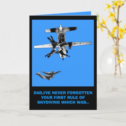 Het grappige skydiving kaart (Gele Bloem)