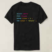 Het grappige SQL ontwerp voor SQL programmeurs DBA T-shirt (Design voorkant)