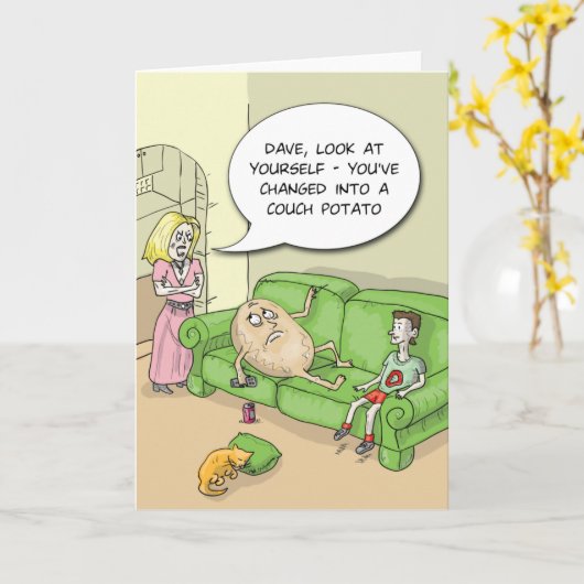 Het Grappige Wenskaart van de Aardappel van de Kaart (Gele Bloem)