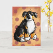 Het grappige Wenskaart van de Cartoon van de Hond Kaart (Gele Bloem)