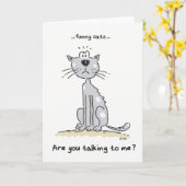 Het grappige Wenskaart van de Citaten van Katten Kaart (Gele Bloem)