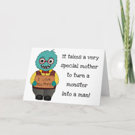 Het grappige Wenskaart van het Moederdag van Zoon Kaart