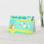 Het grappige zwemmen dankt u traint kaart (Voorkant)
