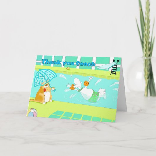 Het grappige zwemmen dankt u traint kaart (Voorkant)