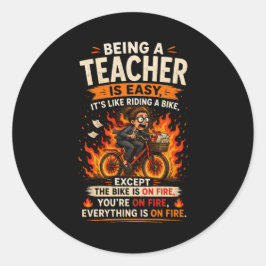 Het Grappigste Leraar Cadeau Ooit! 🍎🔥 Ronde Sticker