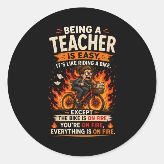 Het Grappigste Leraar Cadeau Ooit! 🍎🔥 Ronde Sticker (Voorkant)