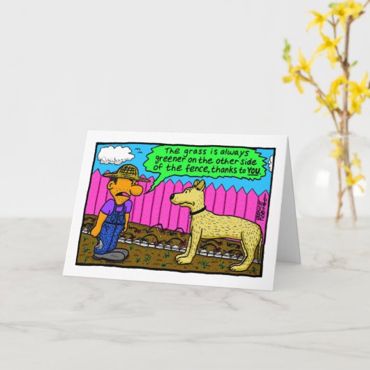 Het gras is altijd groener aan de andere kant... kaart (Gele Bloem)