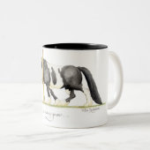 'Het gras is altijd groener...' Mok. Tweekleurige Koffiemok (Voorkant rechts)