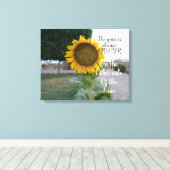 Het gras is altijd groenere zonnebloem canvas kuns (Insitu (Houten vloer))