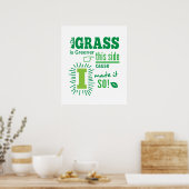 Het Gras is Groener aan Deze Kant Quote Poster (Keuken)