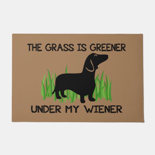 Het gras is groener onder mijn Wiener Magnet Deurmat (Voorkant)