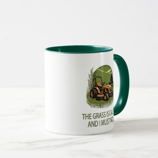 Het gras roept en ik moet grappig maaien Mok (Voorkant rechts)