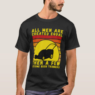 Het gras snijden met een grasmaaier voor tuinders t-shirt