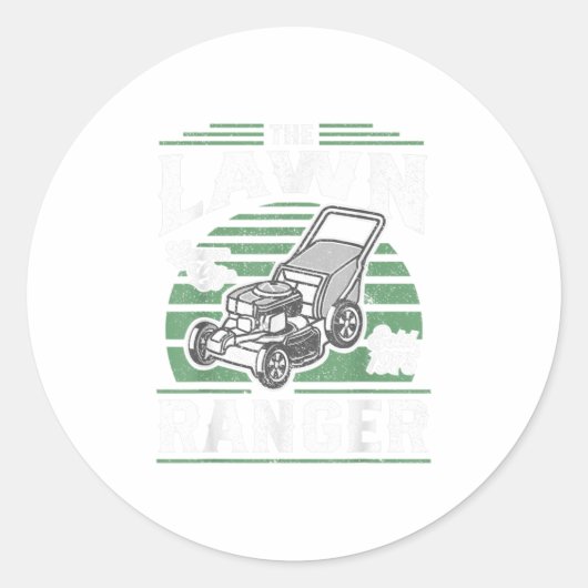 Het grasvet van de grasmaaier van de grasmachine ronde sticker (Voorkant)