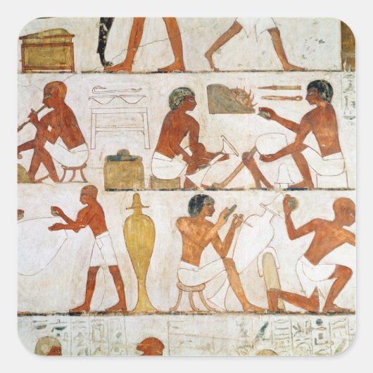 Het graven en polijsten van dampen in goud en vierkante sticker (Voorkant)