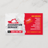 Het graven, mulching, land het ontruimen, Tractor, Visitekaartje (Achterkant)