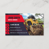 Het graven, mulching, land het ontruimen, Tractor, Visitekaartje (Voorkant)