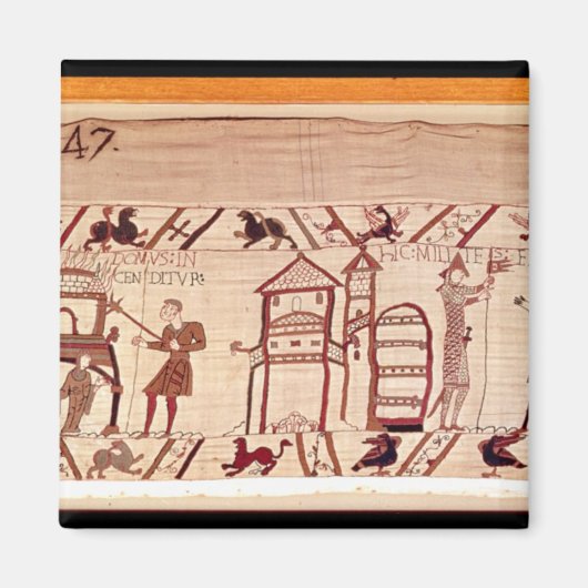 Het graven van de berichten voor een kamp bij magneet (Voorkant)