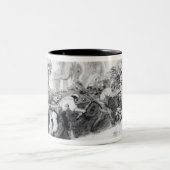 Het graven van een gat voor de fundamenten tweekleurige koffiemok (Center)