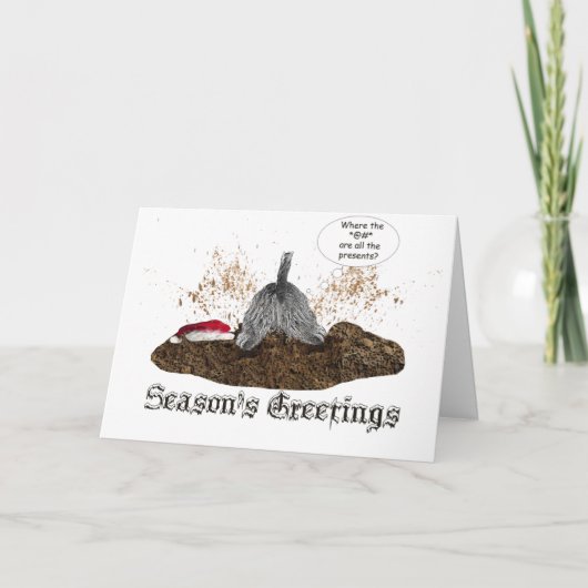 Het graven voor Kerstmis Feestdagen Kaart (Voorkant)