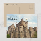 Het Gravensteen kasteel in Gent België Briefkaart (Voorkant / Achterkant)