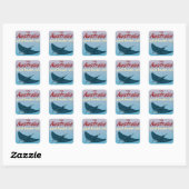 Het Great Barrier Reef, Australië Reisposter Vierkante Sticker (Vel)
