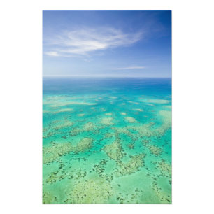 Het Great Barrier Reef, luchtfoto van Green Foto Afdruk
