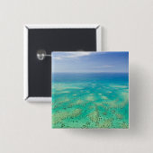 Het Great Barrier Reef, luchtfoto van Green Vierkante Button 5,1 Cm (Voorkant /achterkant)
