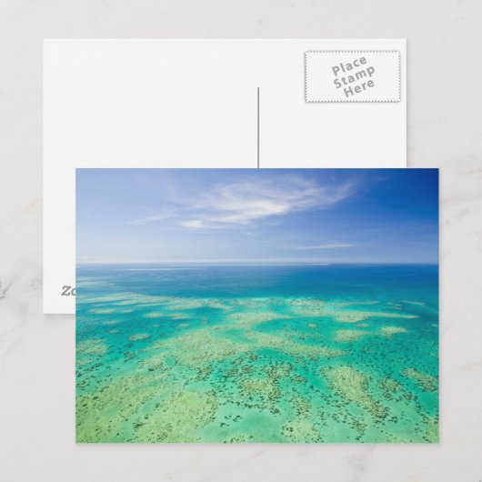 Het Great Barrier Reef, luchtschip uitzicht van Gr Briefkaart (Voorkant / Achterkant)
