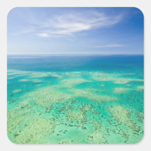 Het Great Barrier Reef, luchtschip uitzicht van Gr Vierkante Sticker