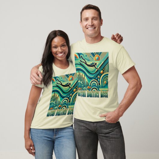Het Great Barrier Reef Retro Dive T-shirt (Unisex)