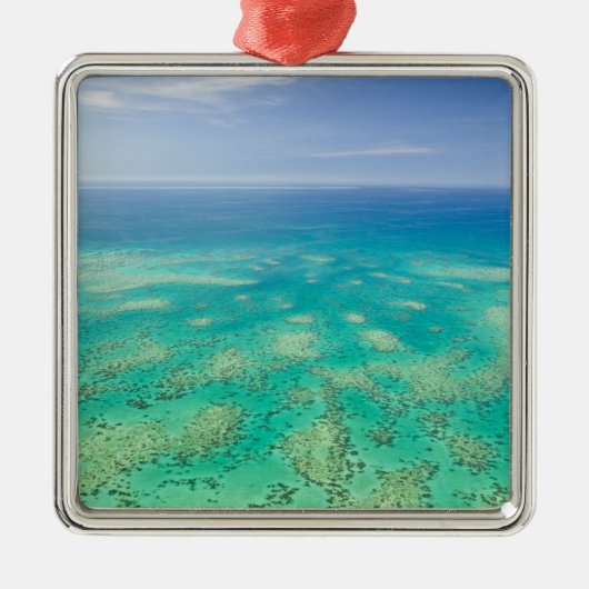 Het Great Barrier Reef, uitzicht van Groen vanuit  Metalen Ornament (Voorkant)