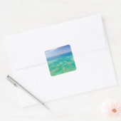 Het Great Barrier Reef, uitzicht van Groen vanuit  Vierkante Sticker (Envelop)