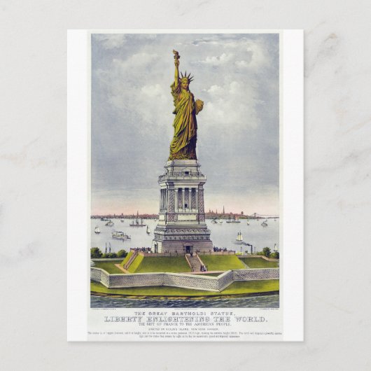 Het Great Bartholdi-standbeeld van de Liberty Curr Briefkaart (Voorkant)