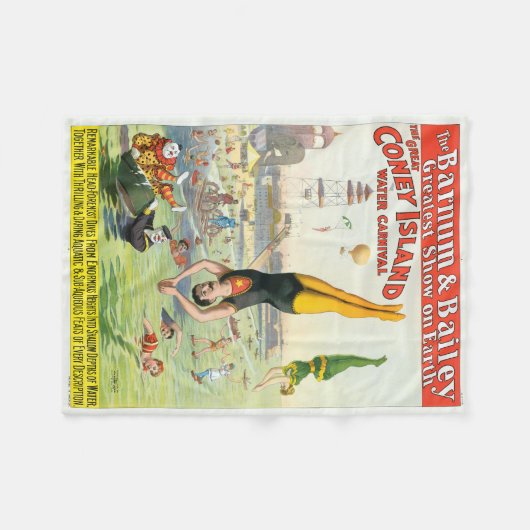 Het Great Coney Island Water Carnaval Fleece Deken (Voorkant (Horizontaal))