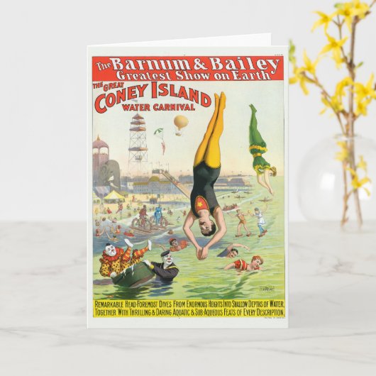 Het Great Coney Island Water Carnaval Kaart (Gele Bloem)