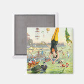 Het Great Coney Island Water Carnaval Magneet (Voorkant / Achterkant)