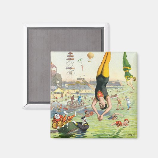 Het Great Coney Island Water Carnaval Magneet (Voorkant / Achterkant)