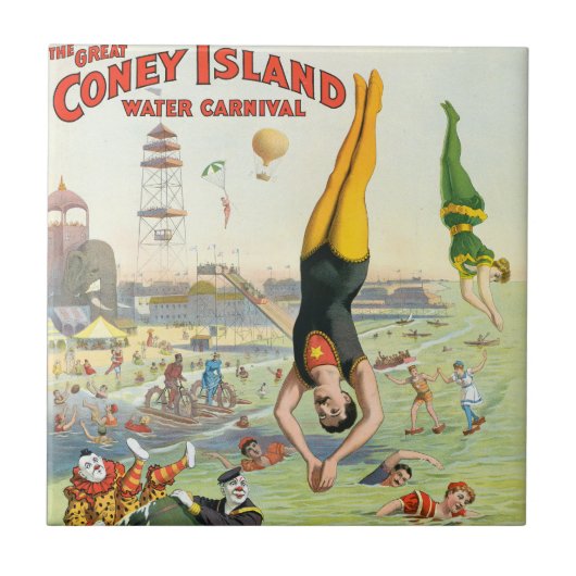 Het Great Coney Island Water Carnaval Tegeltje (Voorkant)