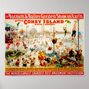 Het Great Coney Island Water Carnival Poster