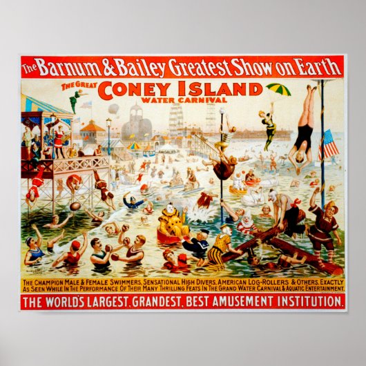 Het Great Coney Island Water Carnival Poster (Voorkant)